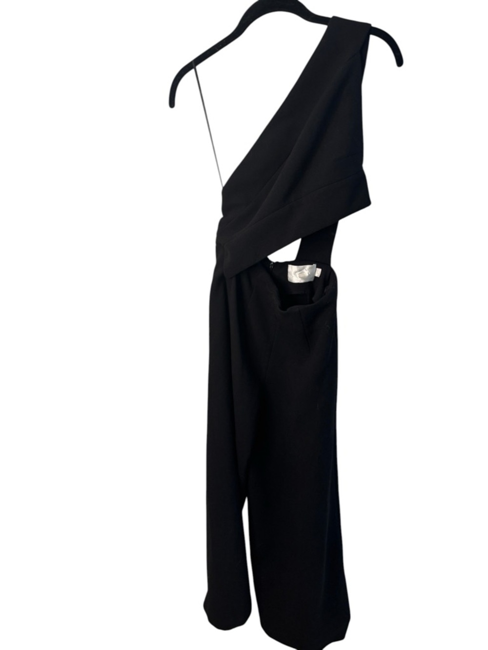 SOLACE London Women's Black Addison One Shoulder Crepe Jumpsuit Size US 2 - Picture 4 of 7
